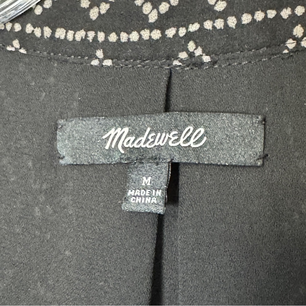 Madewell Geometric Shift Dress Black White Print Size Medium - Picture 3 of 6